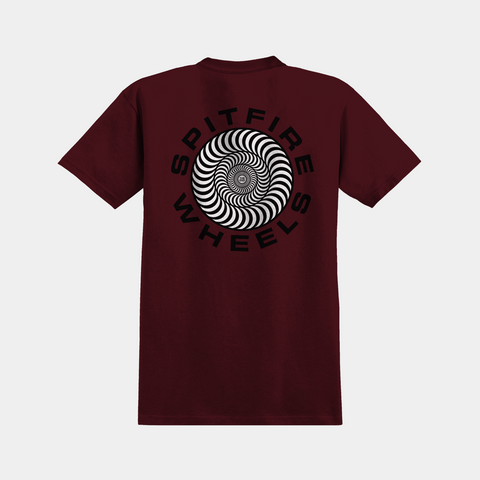 SPITFIRE CLASSIC '87 SWIRL FILL TEE - BURGUNDY/BLACK