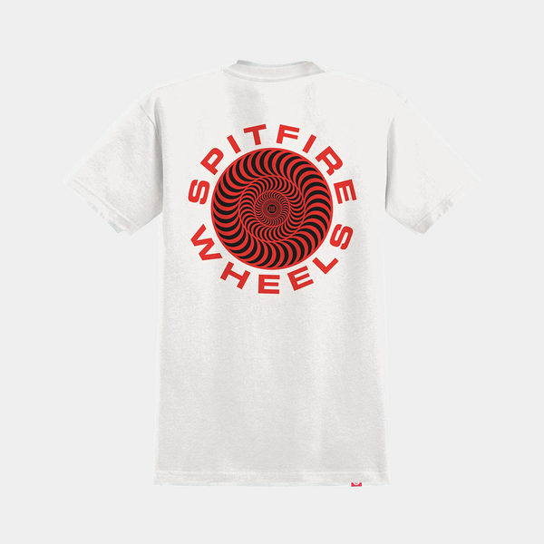 SPITFIRE CLASSIC '87 SWIRL FILL TEE - WHITE/RED/BLACK