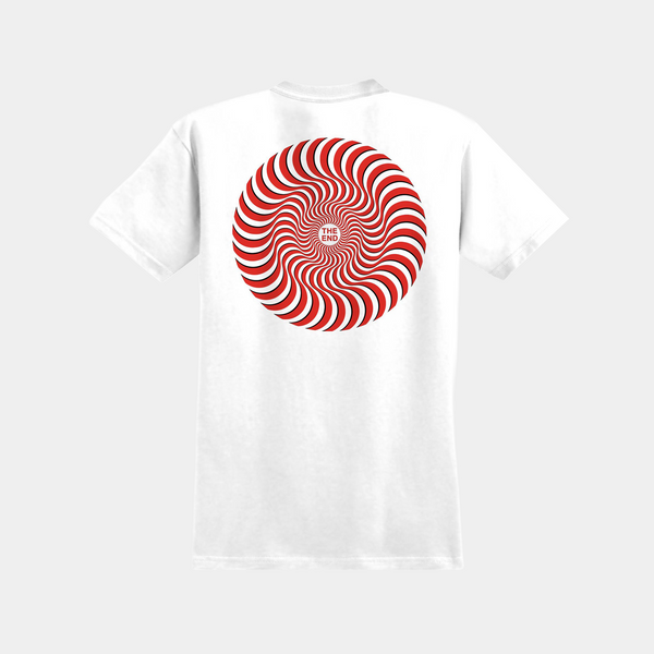 SPITFIRE CLASSIC SWIRL OVERLAY TEE - WHITE/RED