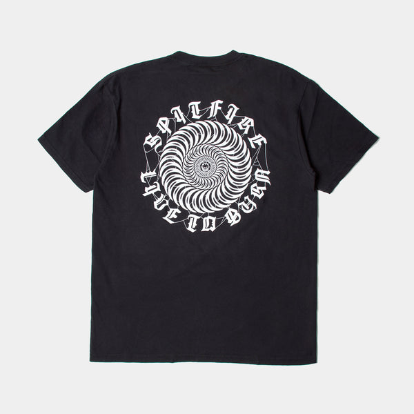 SPITFIRE WEBBED CLASSIC GARMENT DYED TEE - BLACK/WHITE