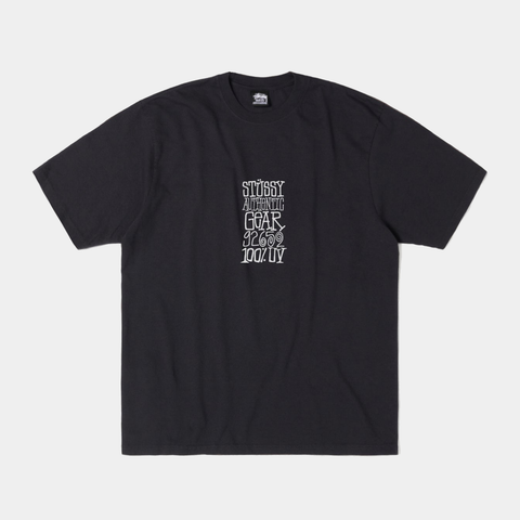 STUSSY AUTHENTIC GEAR PIGMENT DYED TEE - FADED BLACK