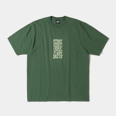 STUSSY AUTHENTIC GEAR PIGMENT DYED TEE - PINE