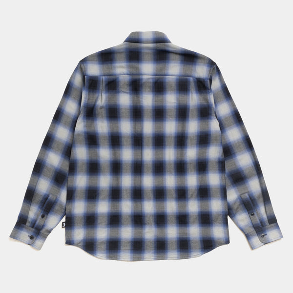 STUSSY BEACH OMBRE PLAID SHIRT - BLACK/BLUE