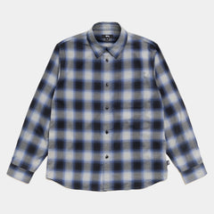 STUSSY BEACH OMBRE PLAID SHIRT - BLACK/BLUE - PLA Skateboarding