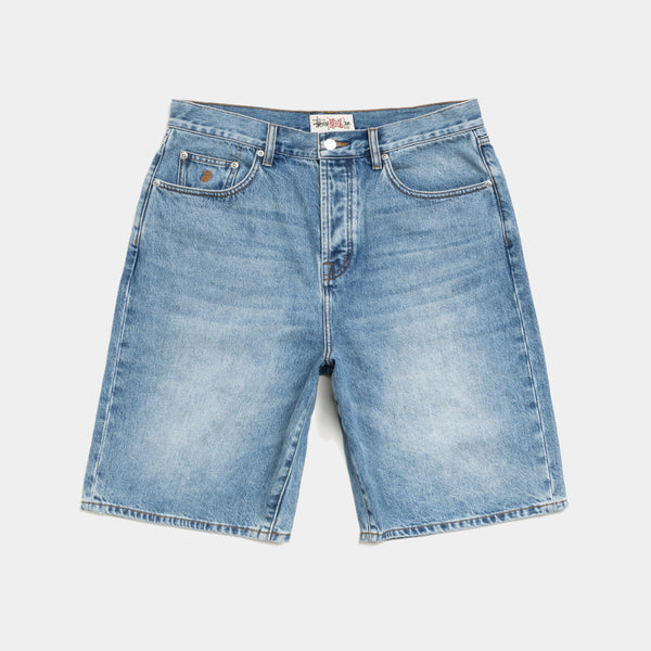 STUSSY BIG OL SHORT DENIM - INDIGO STONE WASH