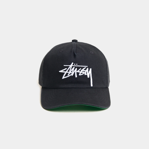 STUSSY BIG STOCK MID DEPTH HAT - BLACK