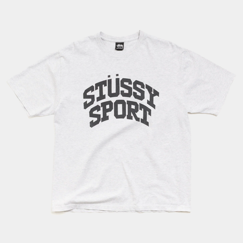 STUSSY BLOCK SPORT TEE - ASH HEATHER