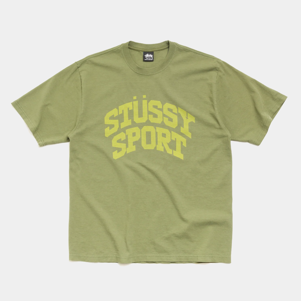 STUSSY BLOCK SPORT TEE - OLIVE - PLA Skateboarding