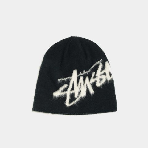 STUSSY BRUSHED OUT STOCK SKULLCAP - BLACK