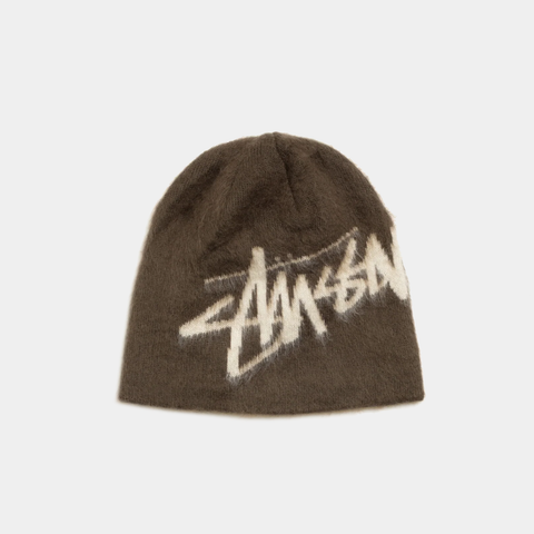 STUSSY BRUSHED OUT STOCK SKULLCAP - BROWN