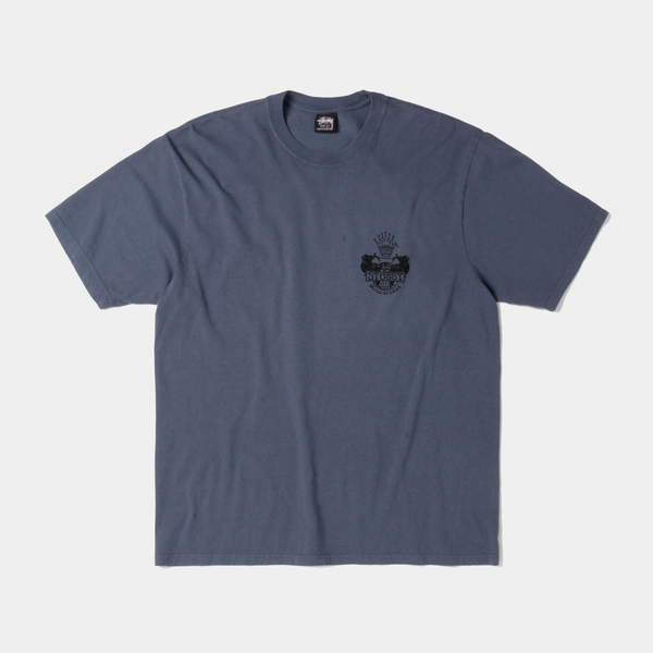 STUSSY BUILT TO LAST PIGMENT DYED TEE - NAVY