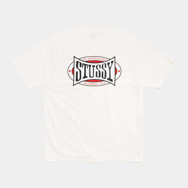 STUSSY CHAMPION OVAL PIGMENT DYED TEE - NATURAL