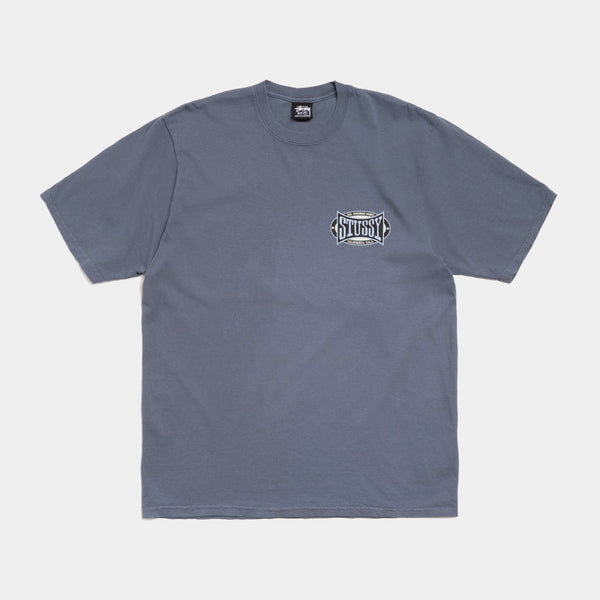 STUSSY CHAMPION OVAL PIGMENT DYED TEE - NAVY