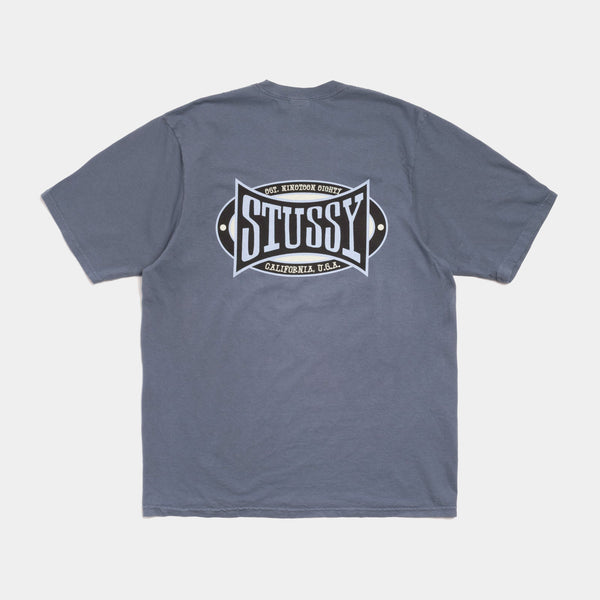 STUSSY CHAMPION OVAL PIGMENT DYED TEE - NAVY