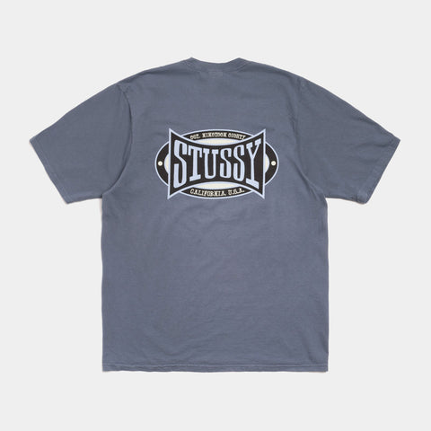 STUSSY CHAMPION OVAL PIGMENT DYED TEE - NAVY
