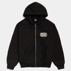 STUSSY CHAMPION OVAL ZIP HOODIE - BLACK - PLA Skateboarding STUSSY CHAMPION OVAL ZIP HOODIE - BLACK - PLA Skateboarding