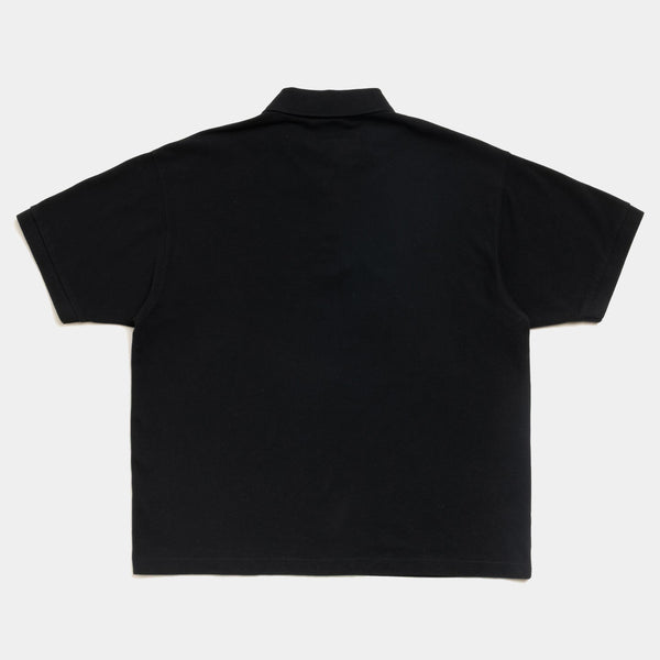STUSSY CLASSIC PIQUE POLO - BLACK