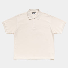 STUSSY CLASSIC PIQUE POLO - OFF WHITE - PLA Skateboarding