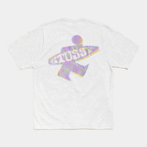 STUSSY DOT SURF TEE - ASH HEATHER