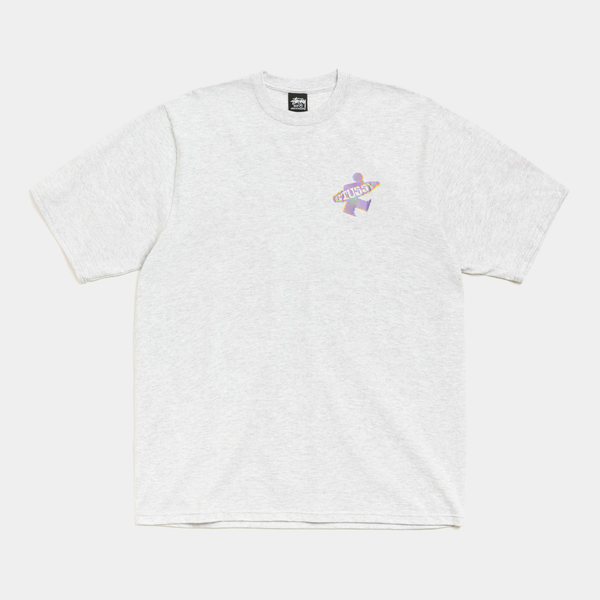 STUSSY DOT SURF TEE - ASH HEATHER