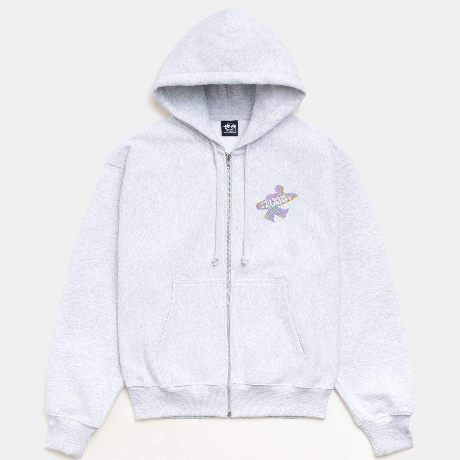 STUSSY DOT SURF ZIP HOODIE - ASH HEATHER - PLA Skateboarding STUSSY DOT SURF ZIP HOODIE - ASH HEATHER - PLA Skateboarding