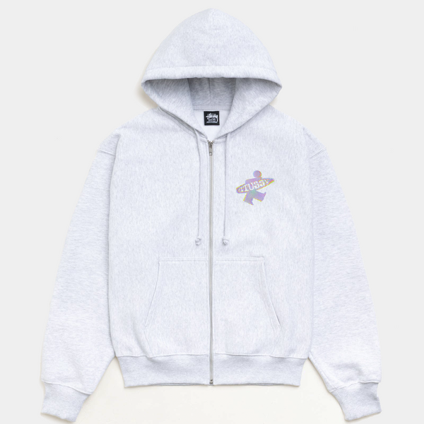 STUSSY DOT SURF ZIP HOODIE - ASH HEATHER