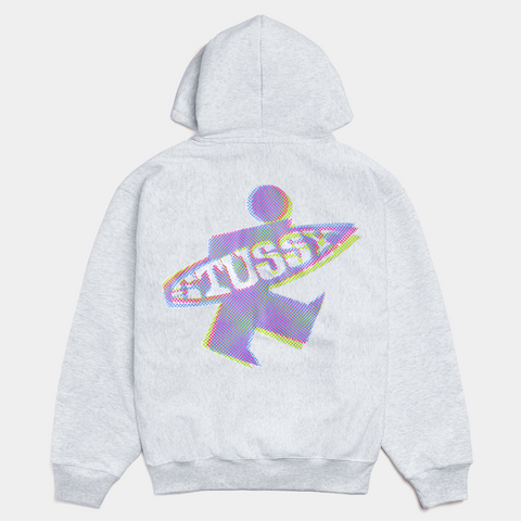STUSSY DOT SURF ZIP HOODIE - ASH HEATHER