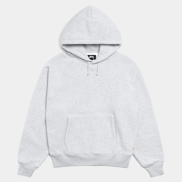 STUSSY FLEECE RAGLAN HOODIE - ASH HEATHER