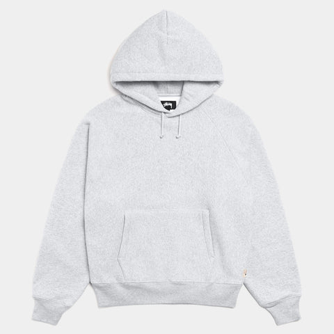 STUSSY FLEECE RAGLAN HOODIE - ASH HEATHER