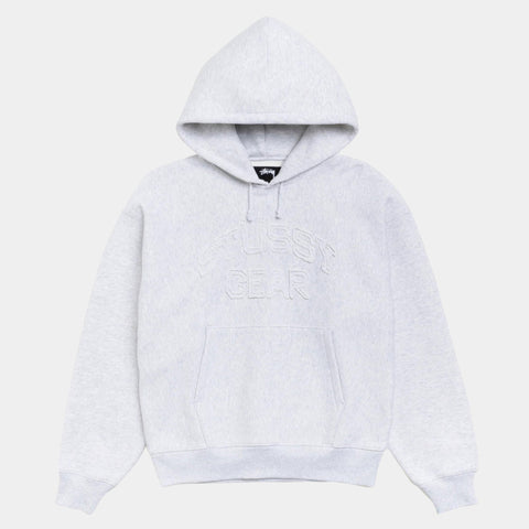 STUSSY GEAR APPLIQUE HOODIE - ASH HEATHER