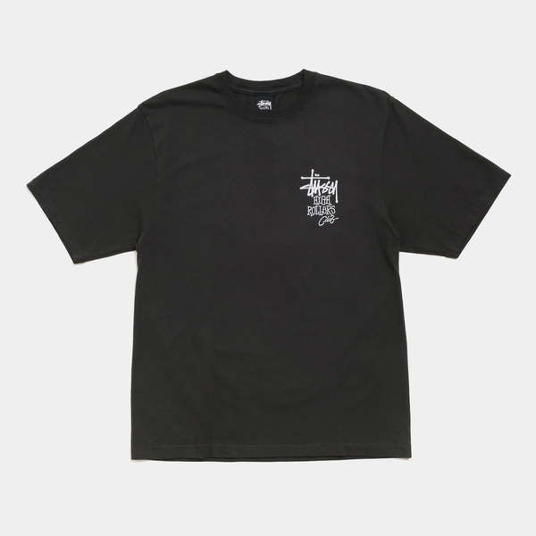 STUSSY HIGH ROLLERS PIGMENT DYED TEE - FADED BLACK