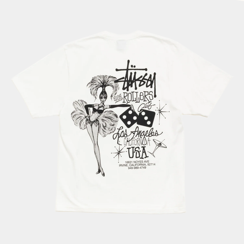 STUSSY HIGH ROLLERS PIGMENT DYED TEE - NATURAL