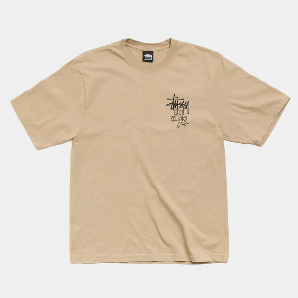 STUSSY HIGH ROLLERS PIGMENT DYED TEE - ROCK