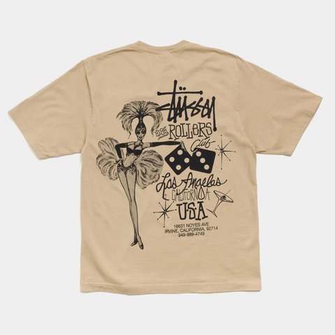 STUSSY HIGH ROLLERS PIGMENT DYED TEE - ROCK