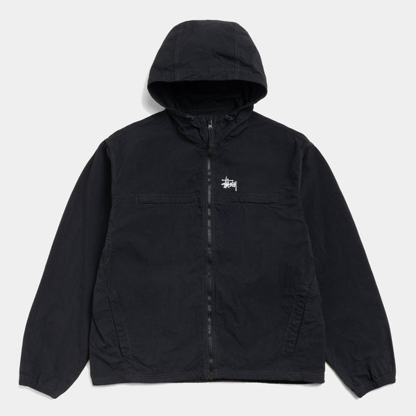 STUSSY LIGHTWEIGHT HOODED JACKET - BLACK