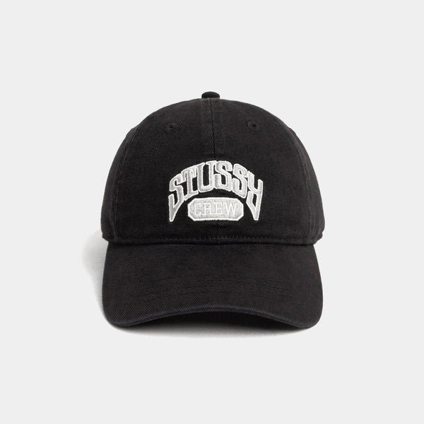 STUSSY LOW PROFILE CREW STRAPBACK HAT - BLACK