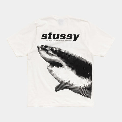 STUSSY SHARK PIMENT DYED TEE - NATURAL