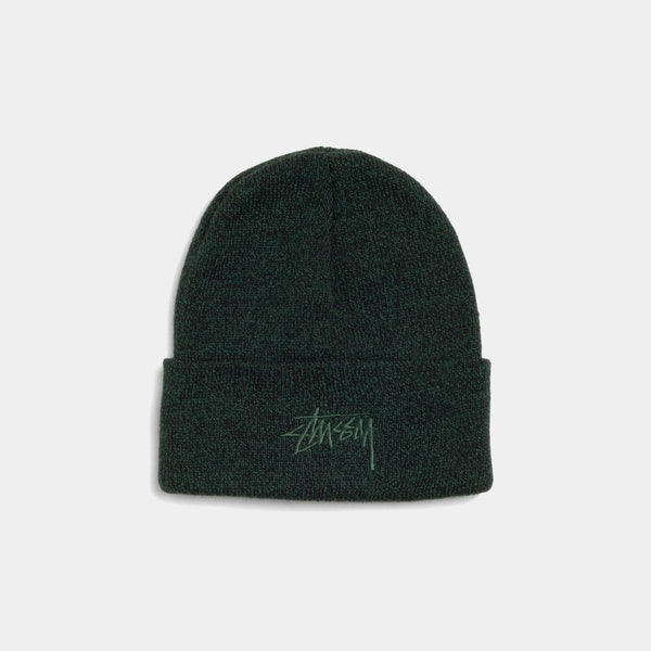 STUSSY STOCK CUFF BEANIE - MARLED HUNTER GREEN