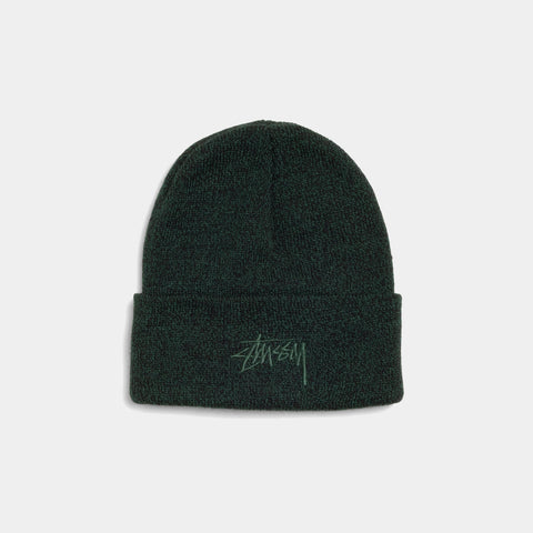 STUSSY STOCK CUFF BEANIE - MARLED HUNTER GREEN