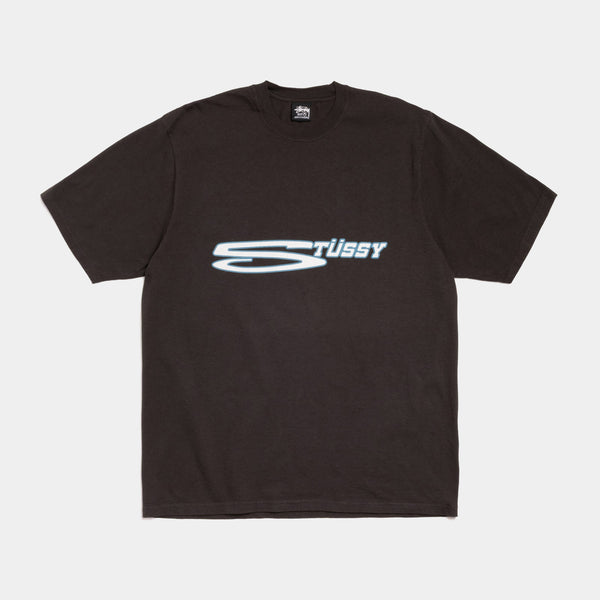STUSSY STRETCH PIGMENT DYED TEE - FADED BLACK