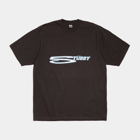 STUSSY STRETCH PIGMENT DYED TEE - FADED BLACK