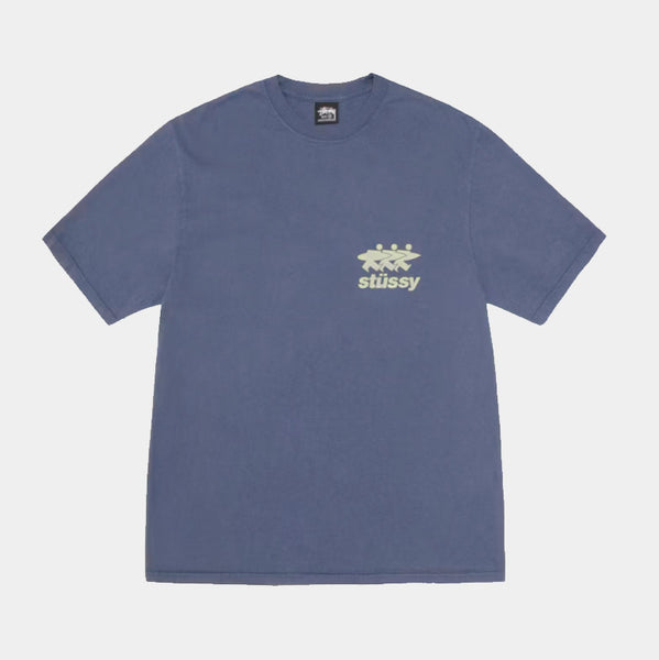 STUSSY SURF SIZE PIGMENT DYED TEE - INDIGO