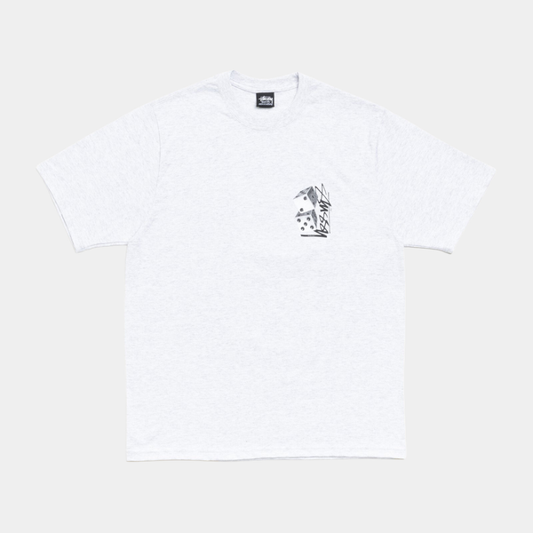 STUSSY TALL DICE TEE - ASH HEATHER