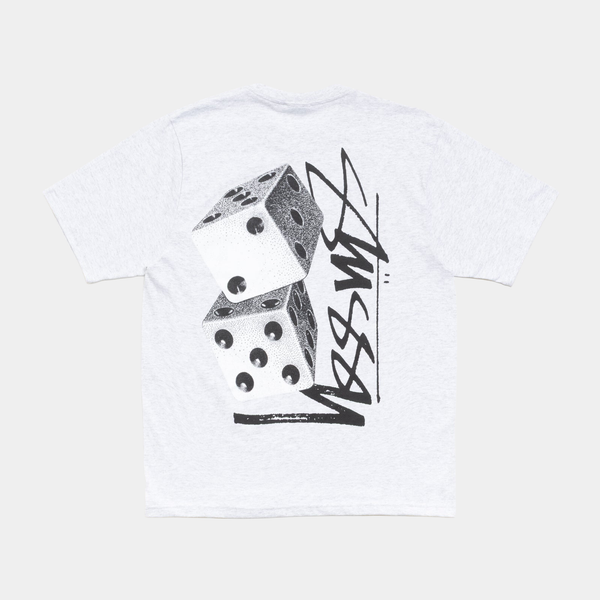 STUSSY TALL DICE TEE - ASH HEATHER
