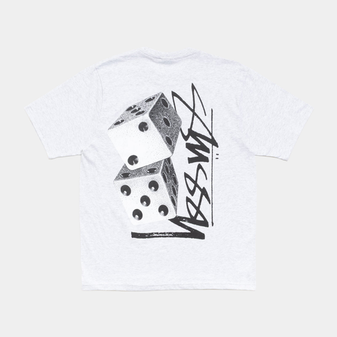 STUSSY TALL DICE TEE - ASH HEATHER