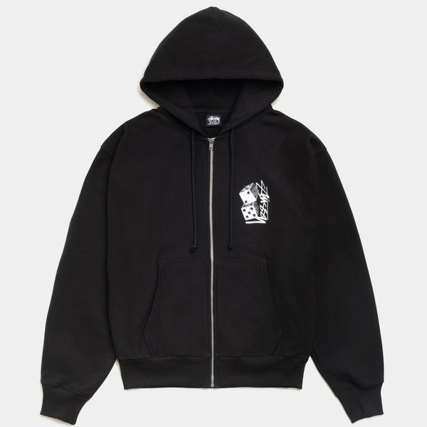 STUSSY TALL DICE ZIP HOODIE - BLACK
