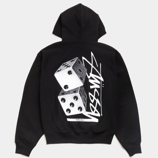 STUSSY TALL DICE ZIP HOODIE - BLACK