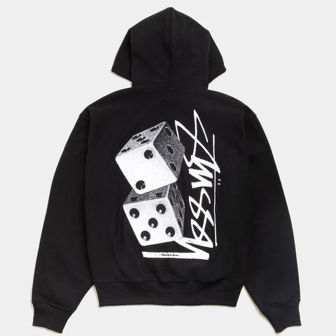 STUSSY TALL DICE ZIP HOODIE - BLACK