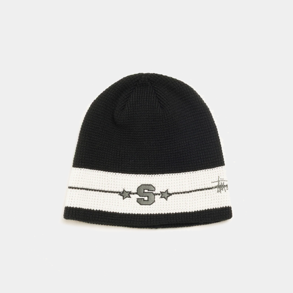 STUSSY VARSITY STAR SKULLCAP - BLACK