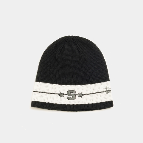 STUSSY VARSITY STAR SKULLCAP - BLACK